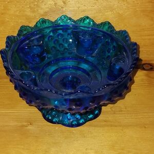 Vintage Fenton Cobalt Blue Candleholder